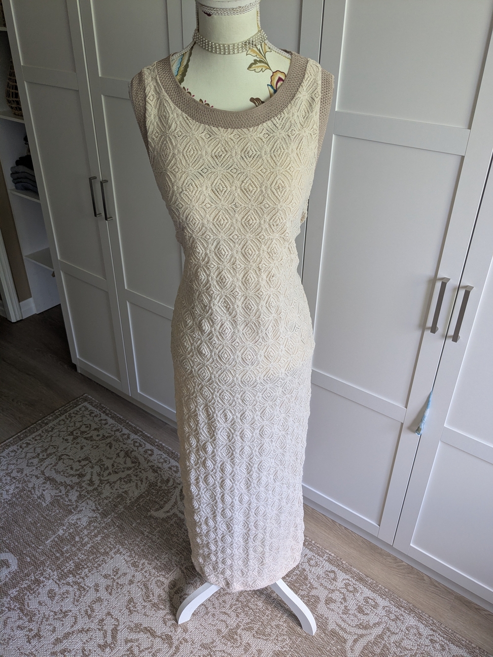 Zara Sleeveless Cream Maxi Knit Dress